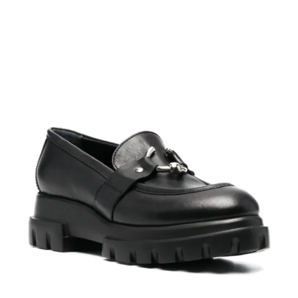 AGL Black Leather Loafers